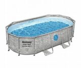 בריכה ראטן אוואלית 427X250X100 BESTWAY 56714 כולל משאבה עם חלונות