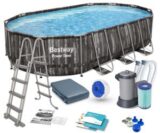 בריכת BESTWAY אובלית דמוי עץ 610X366X122 ס"מ דגם 5611R בסטוואי